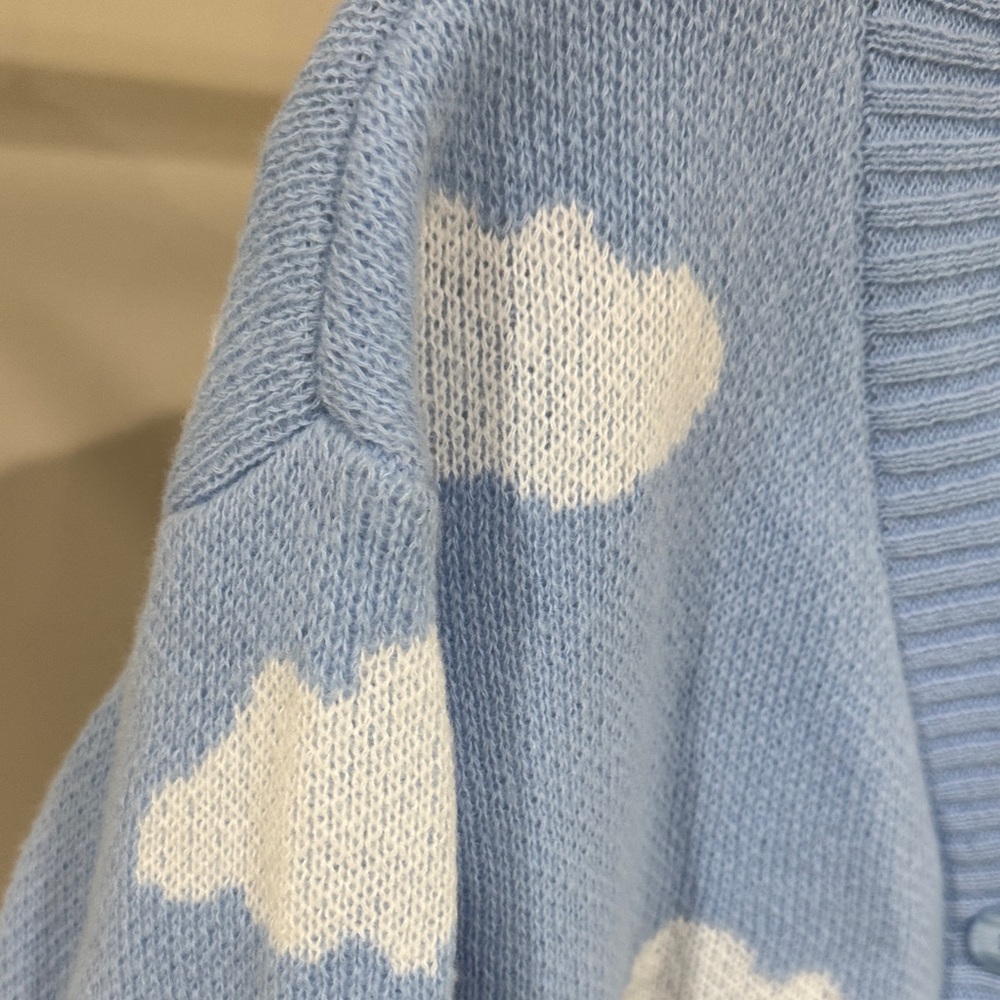 Blue Cloud Pattern Women's Sweater - image 2